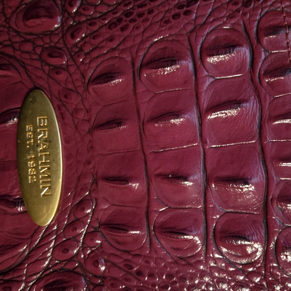 Brahmin Magenta Crocodile Embossed Wristlet
